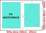 Dvojkrdlov okna FIX+OS SOFT rka 190 a 195cm